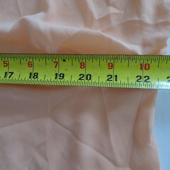 CeCe Peach Orange Flowy Short Sleeve Blouse Women Size XL Semisheer Keyhole Back - Picture 7 of 8